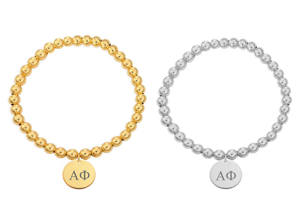 Alpha Phi Sorority Beaded Bracelets, Sorority Beaded Strech Bracelet