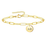 Alpha Phi Sorority Paper Clip Bracelet, Sorority Jewelry, Sorority Gift, Sorority Little Big Gift Idea