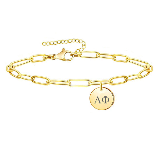 Alpha Phi Sorority Paper Clip Bracelet, Sorority Jewelry, Sorority Gift, Sorority Little Big Gift Idea