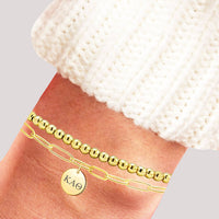 Kappa Alpha Theta Sorority Paper Clip and Beaded Stacked Bracelet