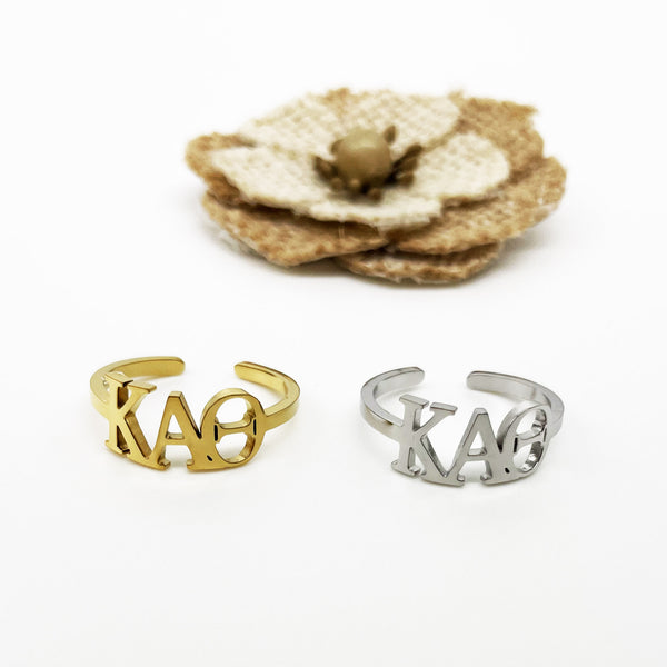 Kappa Alpha Theta Letter Adjustable Ring, Kappa Alpha Theta Adjustable Sorority Ring, Kappa Alpha Theta Big Little Jewelry Gift (Copy)