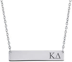 Kappa Delta Horizontal Sorority Bar Necklace Greek Sorority Letters with Adjustable Chain Stainless Steel
