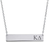 Kappa Delta Horizontal Sorority Bar Necklace Greek Sorority Letters with Adjustable Chain Stainless Steel