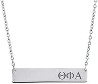 Theta Phi Alpha Horizontal Sorority Bar Necklace Greek Sorority Letters Stainless Steel