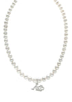 Alpha Phi Glass Pearl Necklace Greek Sorority Pearl Necklace