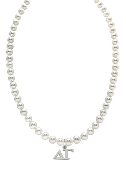 Delta Gamma Pearl Necklace Greek Sorority Pearl Necklace