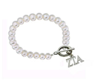Zeta Tau Alpha Sorority Pearl Bracelet with Toggle Clasp
