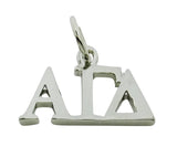 Horizontal Alpha Gamma Delta Greek Sorority Lavalier Drop Charm Pendant, High Polish Finished