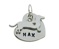 Dachshund Dog Necklace, Hand Stamped Personalize Dog Necklace, Personalize Pet Necklace