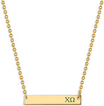 Chi Omega Horizontal Sorority Bar Necklace Greek Sorority Letters with Adjustable Chain, Sorority Jewelry Necklace, Sorority Gift Idea, Sorority Little Big Gift Idea