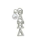 Alpha Xi Delta Sorority Lavalier Necklace with Pearl - DKGifts.com