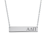 Sorority Bar Necklace Alpha Delta Pi Sorority Horizontal Bar Necklace Stainless Steel