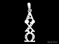Alpha Chi Omega Synthetic Diamond Sorority Lavalier Necklace Sterling Silver - DKGifts.com