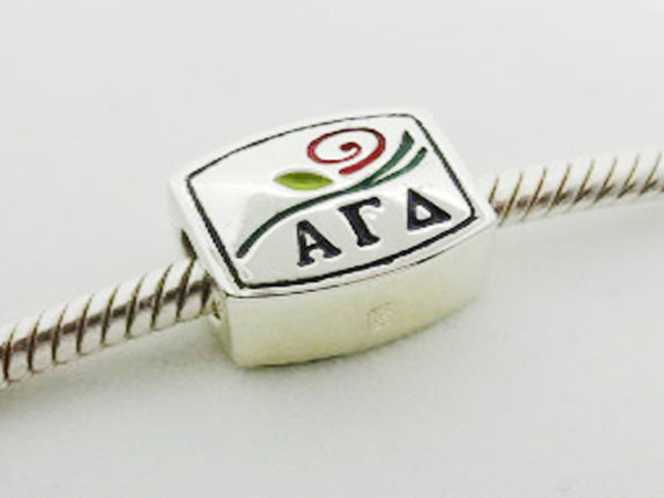 Alpha Gamma Delta Enamel Logo Letter Greek Sorority Bead European Big Hole Bead