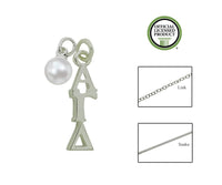 Alpha Gamma Delta Sorority Lavalier Necklace with Pearl - DKGifts.com