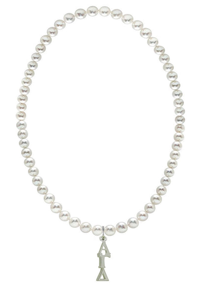 Alpha Gamma Delta Stretch Pearl Sorority Necklace Greek Sorority Pearl Necklace