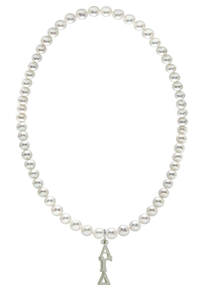 Alpha Gamma Delta Stretch Pearl Sorority Necklace Greek Sorority Pearl Necklace