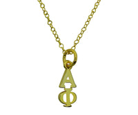 Alpha Phi Greek Sorority Lavalier Drop Charm Pendant Necklace Gold Filled