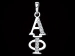 Alpha Phi Synthetic Diamond Sorority Lavalier Necklace Sterling Silver - DKGifts.com