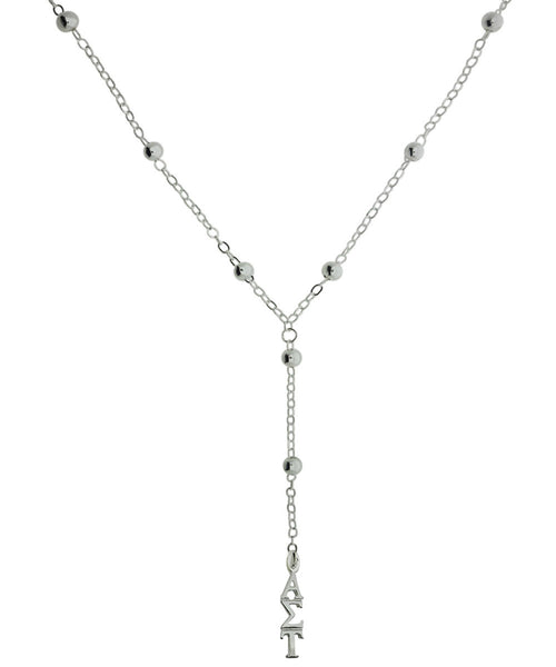 Alpha Sigma Tau Beaded Y Sorority Necklace Jewelry