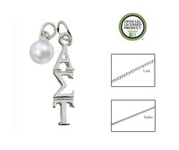 Alpha Sigma Tau Sorority Lavalier Necklace with Pearl - DKGifts.com