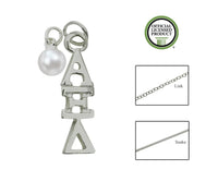 Alpha Xi Delta Sorority Lavalier Necklace with Pearl - DKGifts.com