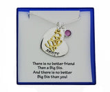Personalized Big Sis Necklace, Two Tone Hand Stamped Big Sister Necklace - DKGifts.com