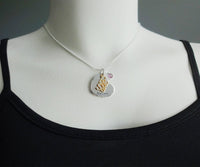 Personalized Big Sis Necklace, Two Tone Hand Stamped Big Sister Necklace - DKGifts.com