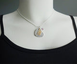 Personalized Big Sis Necklace, Two Tone Hand Stamped Big Sister Necklace - DKGifts.com
