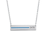Thin Blue Line Bar Necklace, Police Wife, Back the Blue Necklace, Personalized Law Enforcement Badge Number Necklace, Deputy Wife Necklace