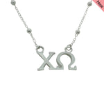 Chi Omega Beaded Floating Necklace Sorority Jewelry Necklace