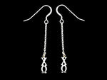 Chi Omega Dangle Greek Sorority Earring Sterling Silver - DKGifts.com