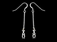 Chi Omega Dangle Greek Sorority Earring Sterling Silver - DKGifts.com