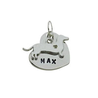 Personalized Dachshund Dog Necklace, Hand Stamped Personalized Heart Pet Necklace - DKGifts.com