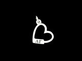 Delta Gamma Open Heart Greek Sorority Lavalier Charm Pendant Necklace