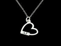 Delta Gamma Open Heart Greek Sorority Lavalier Charm Pendant Necklace