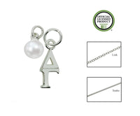 Delta Gamma Sorority Lavalier Necklace with Pearl - DKGifts.com