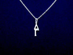 Delta Gamma Sorority Lavalier Necklace Sterling Silver - DKGifts.com