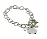 Delta Zeta Sorority Bracelet with Heart and Pearl Dangle - DKGifts.com