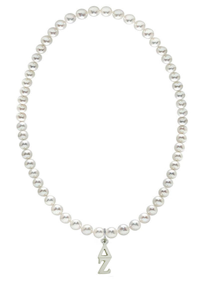 Delta Zeta Stretch Pearl Sorority Necklace Greek Sorority Pearl Necklace