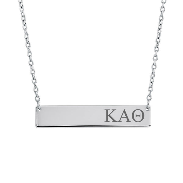 Sorority Bar Necklace Kappa Alpha Theta Horizontal Bar Necklace Stainless Steel