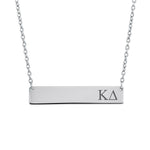 Sorority Bar Necklace Kappa Delta Horizontal Bar Necklace Stainless Steel