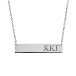 Sorority Bar Necklace Kappa Kappa Gamma Horizontal Bar Necklace Stainless Steel
