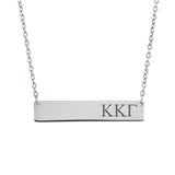 Sorority Bar Necklace Kappa Kappa Gamma Horizontal Bar Necklace Stainless Steel