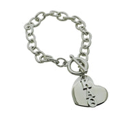 Kappa Alpha Theta Rolo Sorority Bracelet with Heart on Toggle Clasp - DKGifts.com