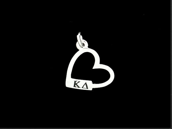 Kappa Delta Open Heart Greek Sorority Lavalier Charm Pendant Necklace