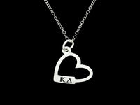 Kappa Delta Open Heart Greek Sorority Lavalier Charm Pendant Necklace