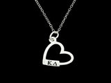 Kappa Delta Open Heart Greek Sorority Lavalier Charm Pendant Necklace