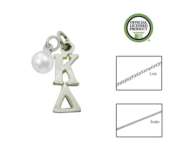 Kappa Delta Sorority Lavalier Necklace with Pearl - DKGifts.com