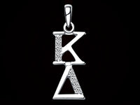 Kappa Delta Synthetic Diamond Sorority Lavalier Necklace Sterling Silver - DKGifts.com